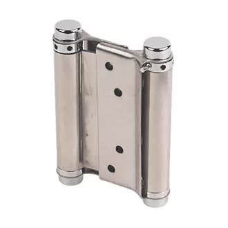 Double Action Spring Hinge Self Closing 102mm Satin Stainless Steel Pk2