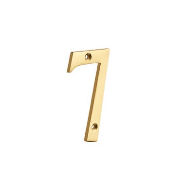 Number '7' Door/Wall Numeral - 3" - Polished Brass
