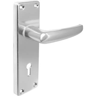 Virgil Straight Lock Door Handle - Satin Aluminium 