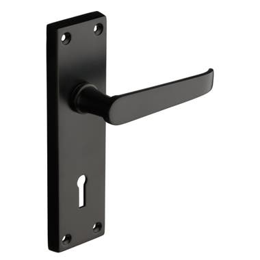 Victorian Straight Lever Lock Door Handle - Matte Black - Designer Levers