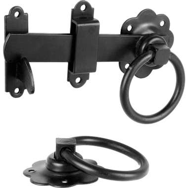 Ring Gate Latch Black With Plain Ring 