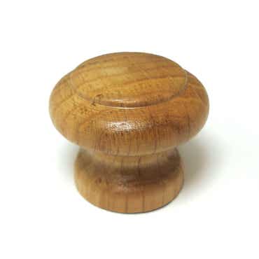 Lacquer Polished Oak Ring Cabinet Knob 35mm Wood