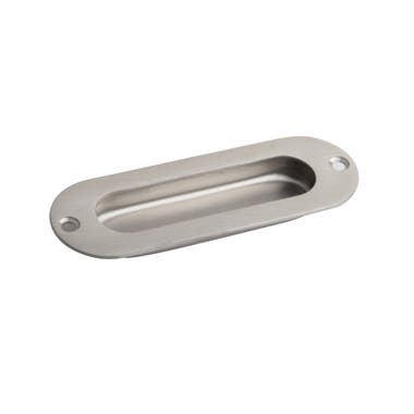 Rectangular Flush Pull Cabinet Handle 120mm Brushed Stainless Steel