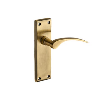 Sofia Long Lever Latch Door Handle - Antique Brass - Pair - Designer Levers
