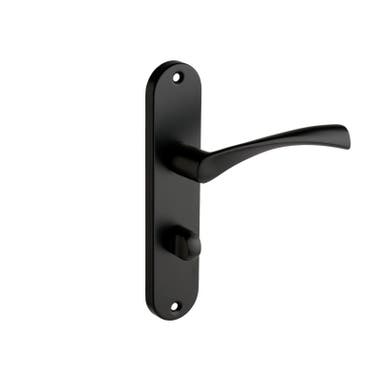 Marvel Lever Bathroom Thumb Lock Door Handle - Matte Black - Pair - Designer Levers

