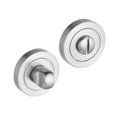 Bathroom Thumbturn and Release Set in a Satin Chrome finish
