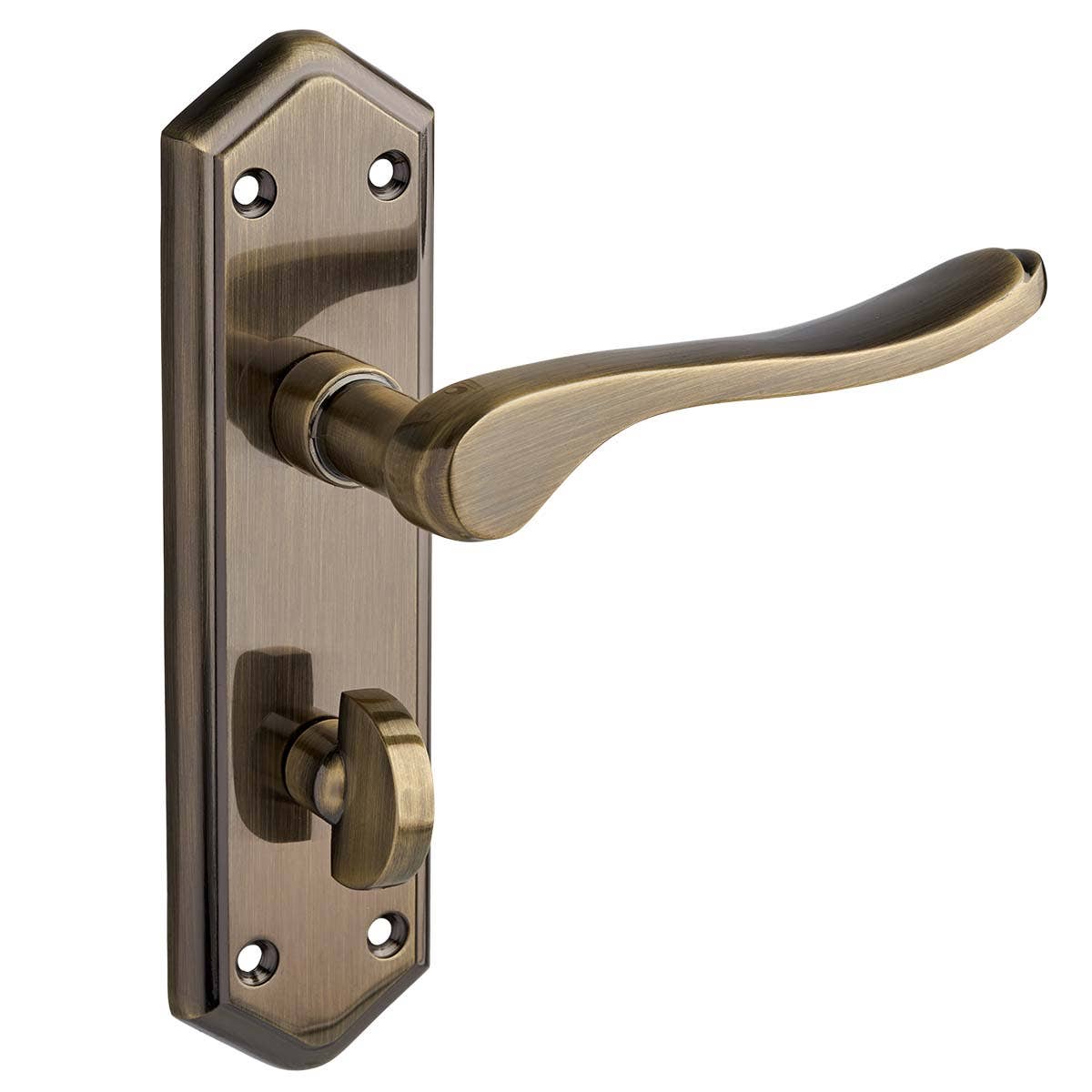 Bewdley Lever Bathroom Door Handle Antique Brass