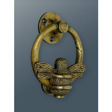 Brass Bumble Bee Ring Door Knocker - Antique Brass - 130 x 100mm - Hardware Solutions