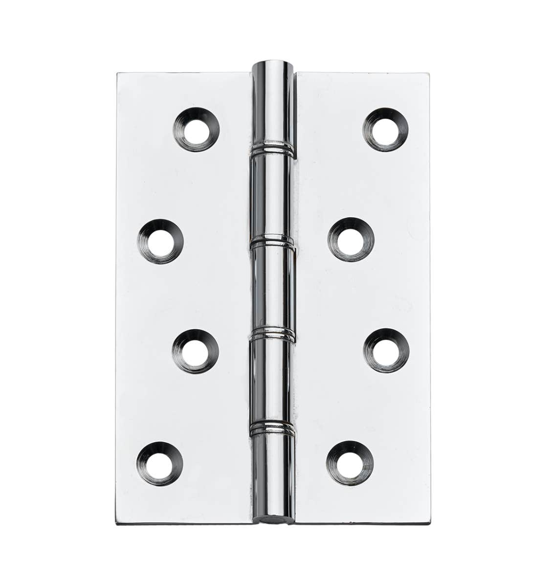 Steel Double Washered Butt Hinge - 100mm - Polished Chrome - Pair - Hardware Solutions