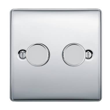 Dimmer Switch 2 Switch 2 Way 400W - Push On/Off Polished Chrome
