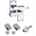 Victorian Straight Lever Door Handle Pack - Polished Chrome - Handles/Hinges/Latch/Fixings - Designer Levers