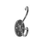 Scroll Design Double Hat & Coat Hook - 100mm - Polished Chrome - Wall/Door Mountable - Decohooks