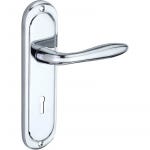Mocho Lever Key Lock Door Handle - Chrome - Internal - Pair - Designer Levers