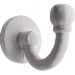 White Screw-in Ball End Single Robe Hook - Wall/Door Moutable - Decohooks