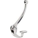 Polished Chrome Elegant Design Hat & Coat Hook - Wall/Door Mountable - Decohooks