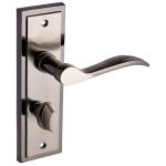 Berkeley Dual Tone Gunmetal Bathroom Thumb Lock Door Handle - Pair - Designer Levers
