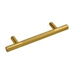Kensington Knurled T-Bar Cabinet & Drawer Handle - Brushed Brass (Gold) - 96mm - Elite Knobs & Handles