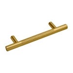 Kensington Knurled T-Bar Cabinet & Drawer Handle - Brushed Brass (Gold) - 96mm - Elite Knobs & Handles