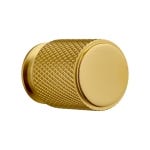 Kensington Knurled Cabinet & Drawer Knob - Brushed Brass (Gold) - 20mm - Elite Knobs & Handles