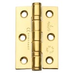 76mm Ball Bearing Hinges Brass Plated (Pair)