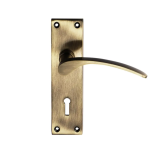 Sofia Lock Door Handle - Antique Brass - Pair