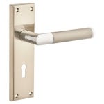 Stretton Lever Lock Door Handle Dual-Tone Brushed Nickel