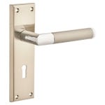 Stretton Right Angle Lever Lock Door Handle - Dual Tone Brushed Nickel - Internal - Pair - Designer Levers