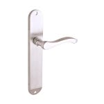 Capri Lever Long Backplate Latch Door Handle - Brushed Nickel - Internal - Pair - Designer Levers