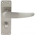 Elegance Lever Bathroom Thumb Lock Door Handle - Brushed Nickel - Pair - Designer Levers