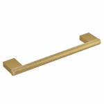 Nappa Gold Knurled Cabinet Cupboard D Handle Brushed Brass - 160mm