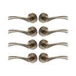 Marvel Lever On Rose Door Handle Pack - Antique Brass - Set of 4 Pairs