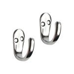 One Prong Single Robe Hook - Polished Chrome - Pack of 2 - Wall/Door Mountable - Decohooks