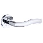 Spiral Lever On Rose Door Handle - Polished Stainless Steel (Pair)