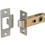 Bolt Through Tubular Latch 76mm Case - 57mm Backset - Satin Stainless Steel - Designer Levers