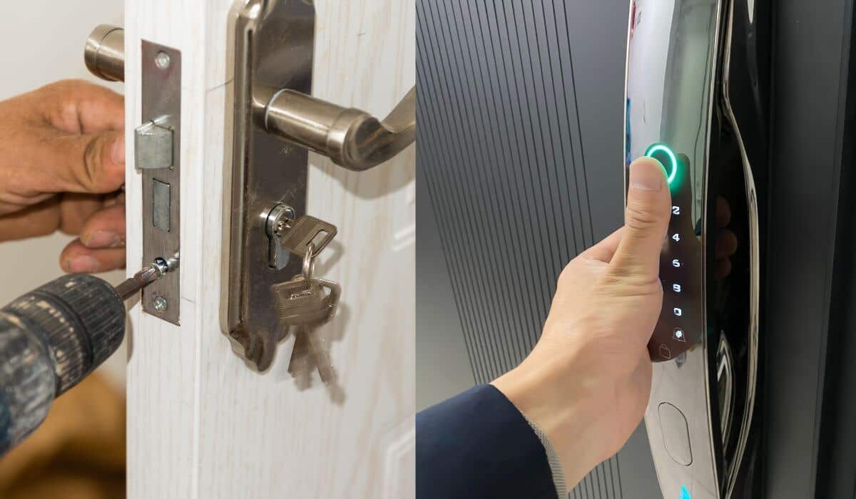 Traditional Door Lock And Smart Door Lock