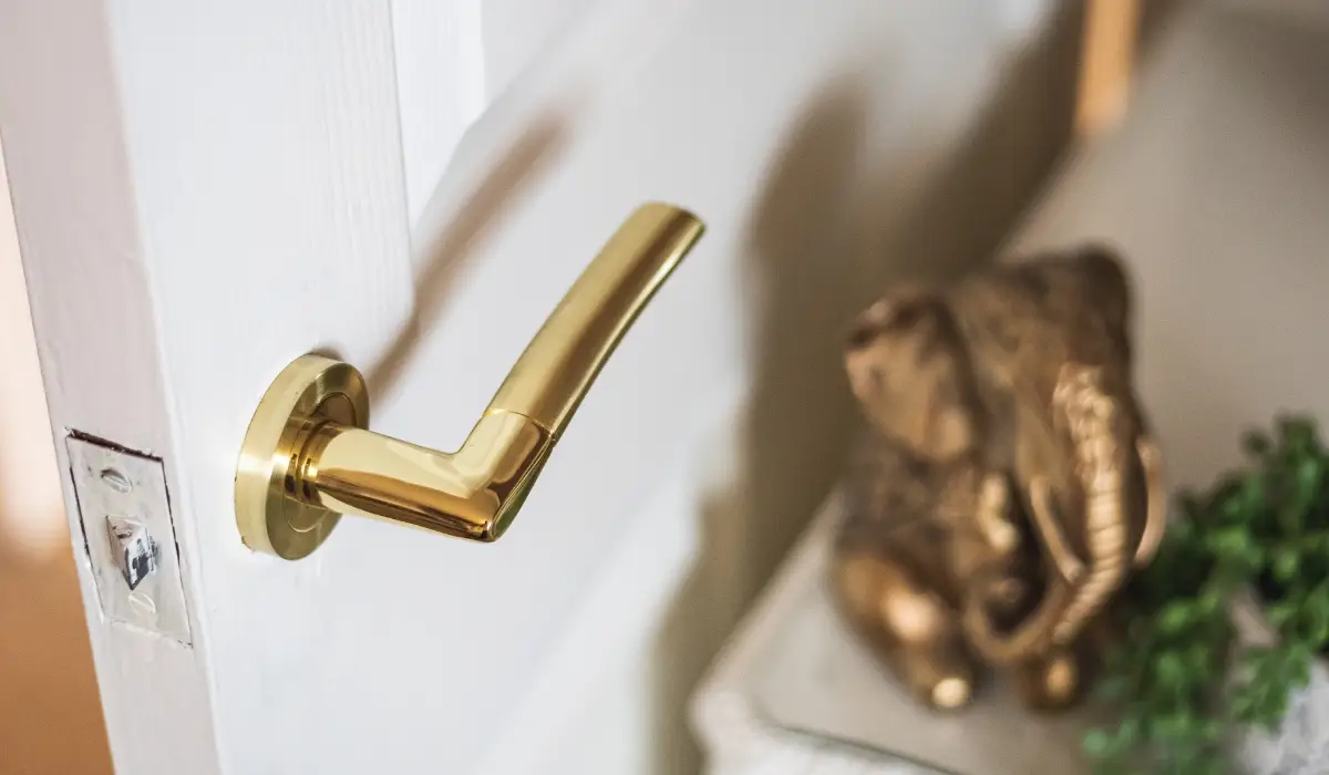 brushed brass door handle