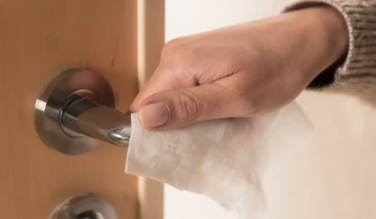 Cleaning the door handle