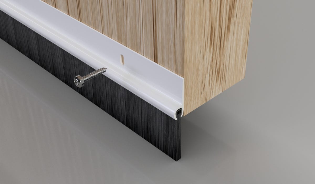 PVC white brush strip for under the doors